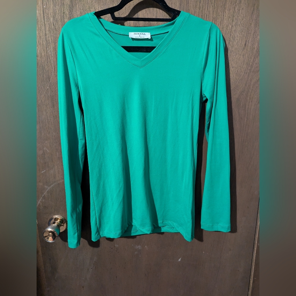 Zenana Green Long Sleeve Tee